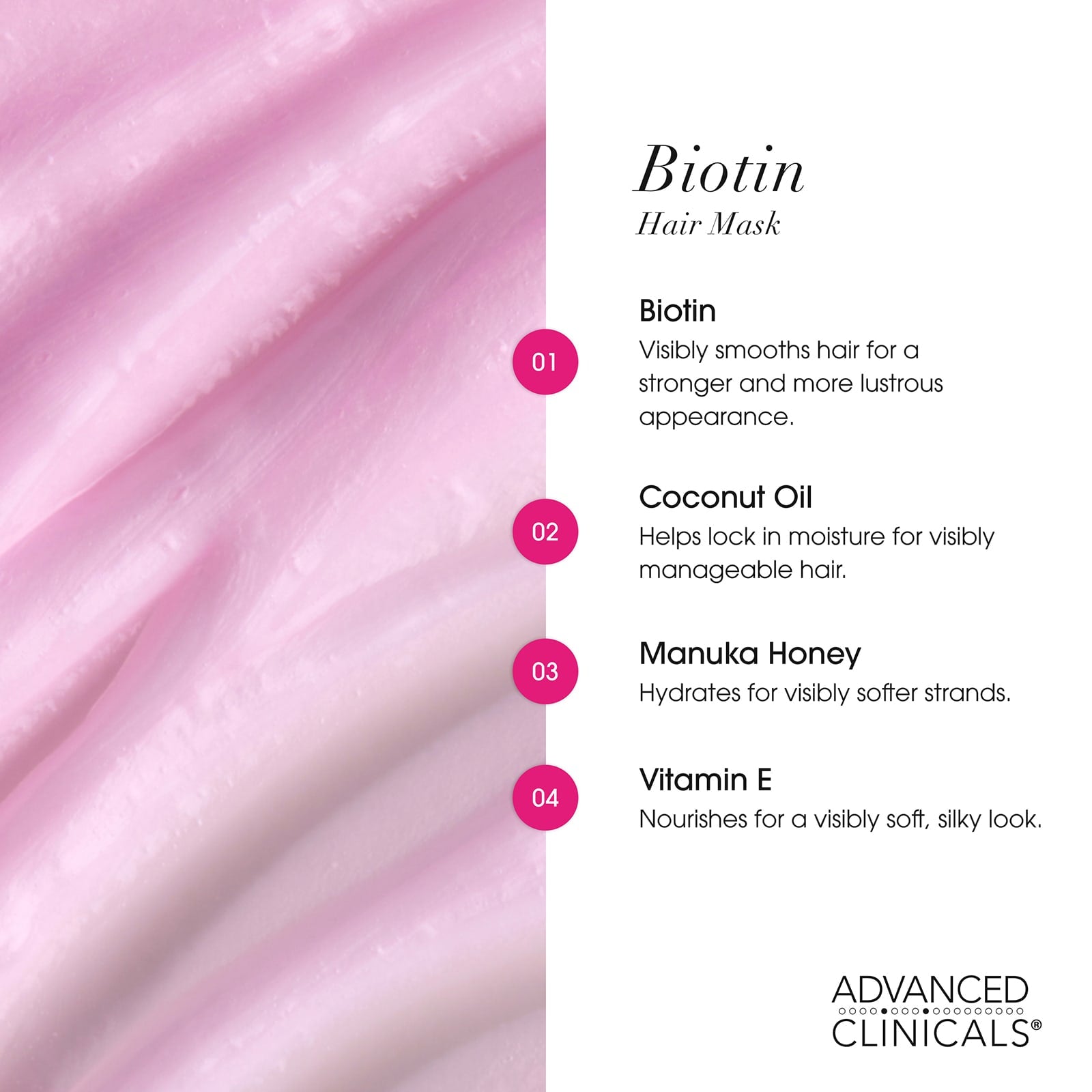 Advanced Clinicals Biotin Anti-Breakage Hair Mask 59 ml (2 fl oz) - view 5